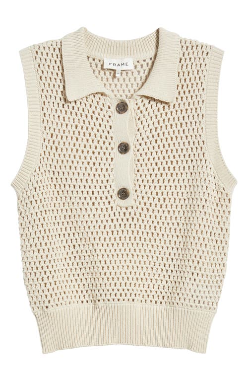 FRAME FRAME OPENWORK SLEEVELESS POLO SWEATER 