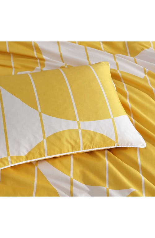 Marimekko Vesi Unikko Cotton Sateen Floral Duvet Cover Set, Full/queen In Open Medium Yellow