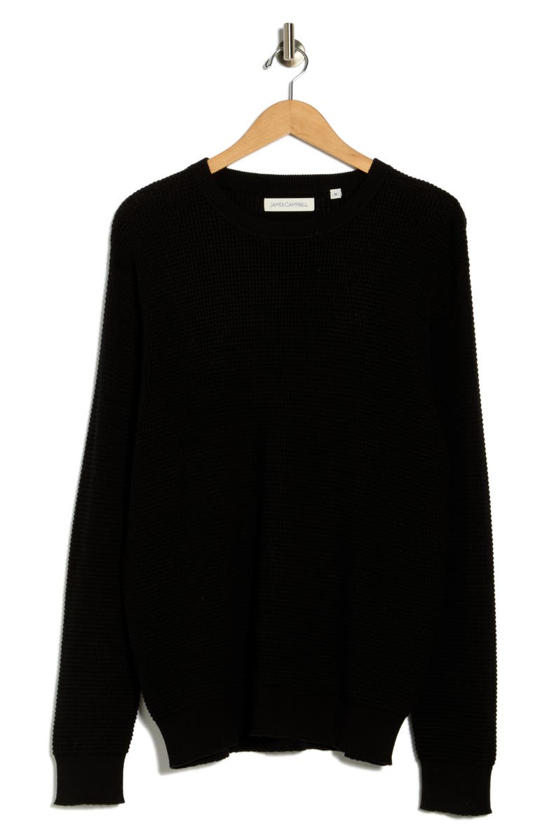 James Campbell Spauding Waffle Knit Sweater, Alternate, color, Black