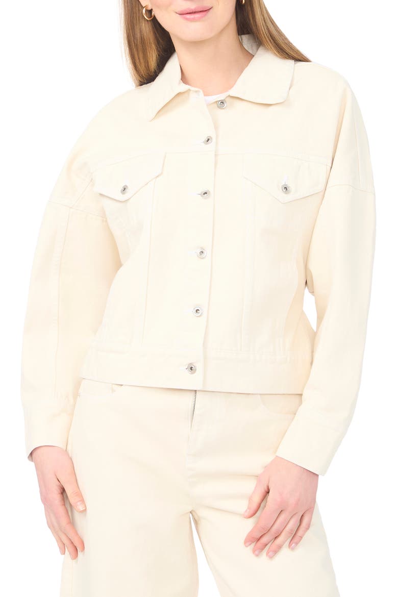 Back Tie Denim Jacket, Main, color, ECRU