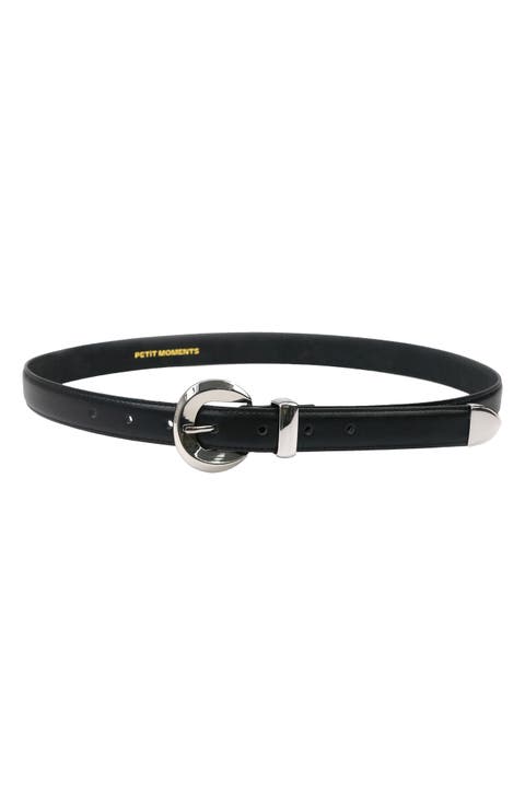 Opal Faux Leather Skinny Belt