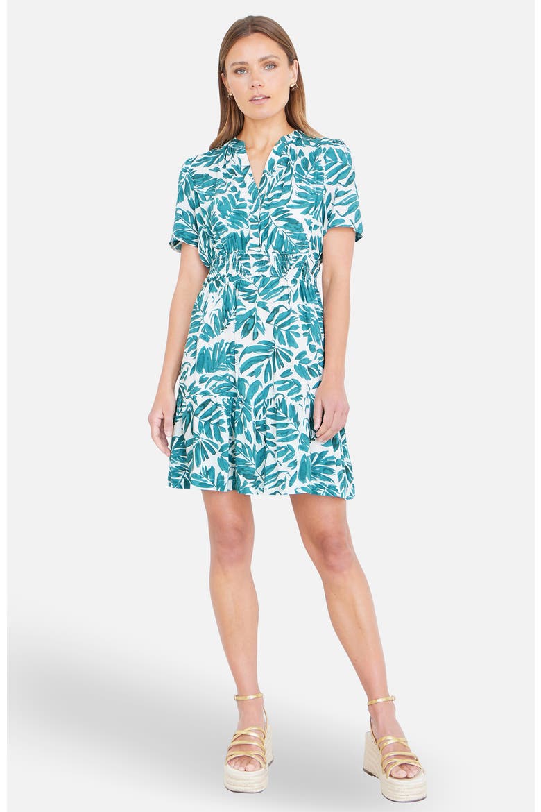 Leaf Print Mini Dress, Main, color, Green
