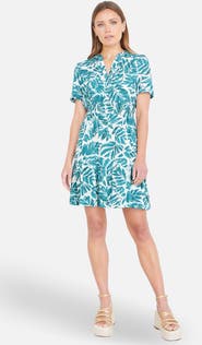 Yumi Leaf Print Mini Dress