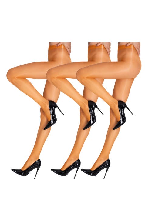 5-Pack Glossy Sheer Party Tights for Women