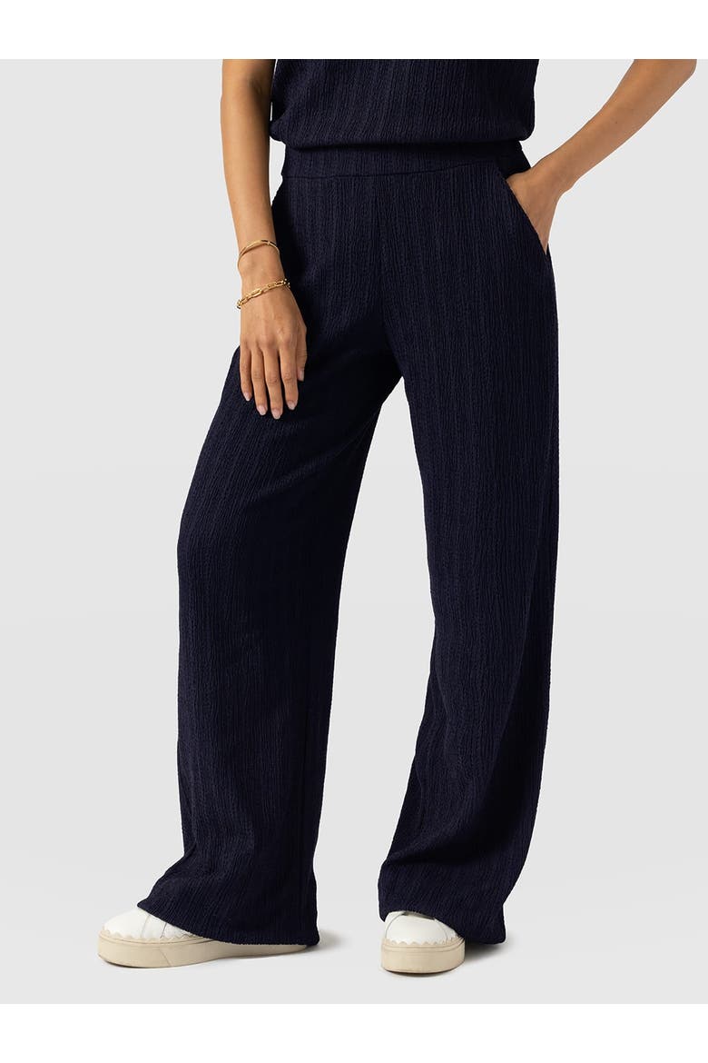 Hoxton Wide Leg Pant, Alternate, color, Navy Textured