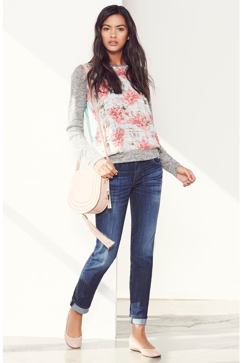 'Catherine' Stretch Boyfriend Jeans, Alternate, color, GOAL