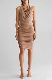 GO COUTURE Drape Halter Dress