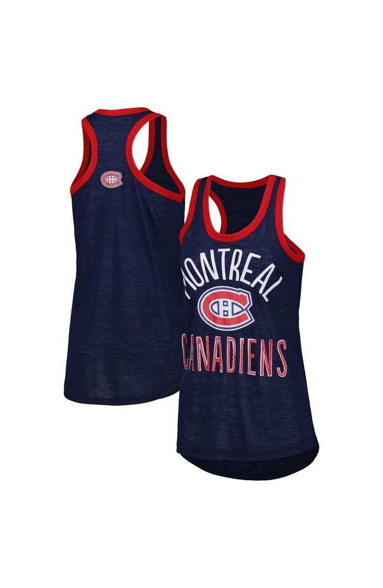 G-III 4HER BY CARL BANKS Women's G-III 4Her by Carl Banks Navy Montreal Canadiens First Base Racerback Scoop Neck Tank Top, Main, color, Navy