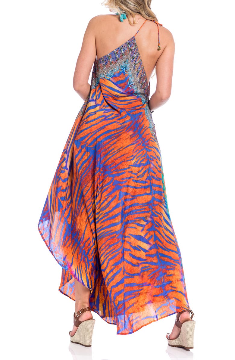 RANEES Three Way Handkerchief Hem Maxi Dress, Alternate, color, 