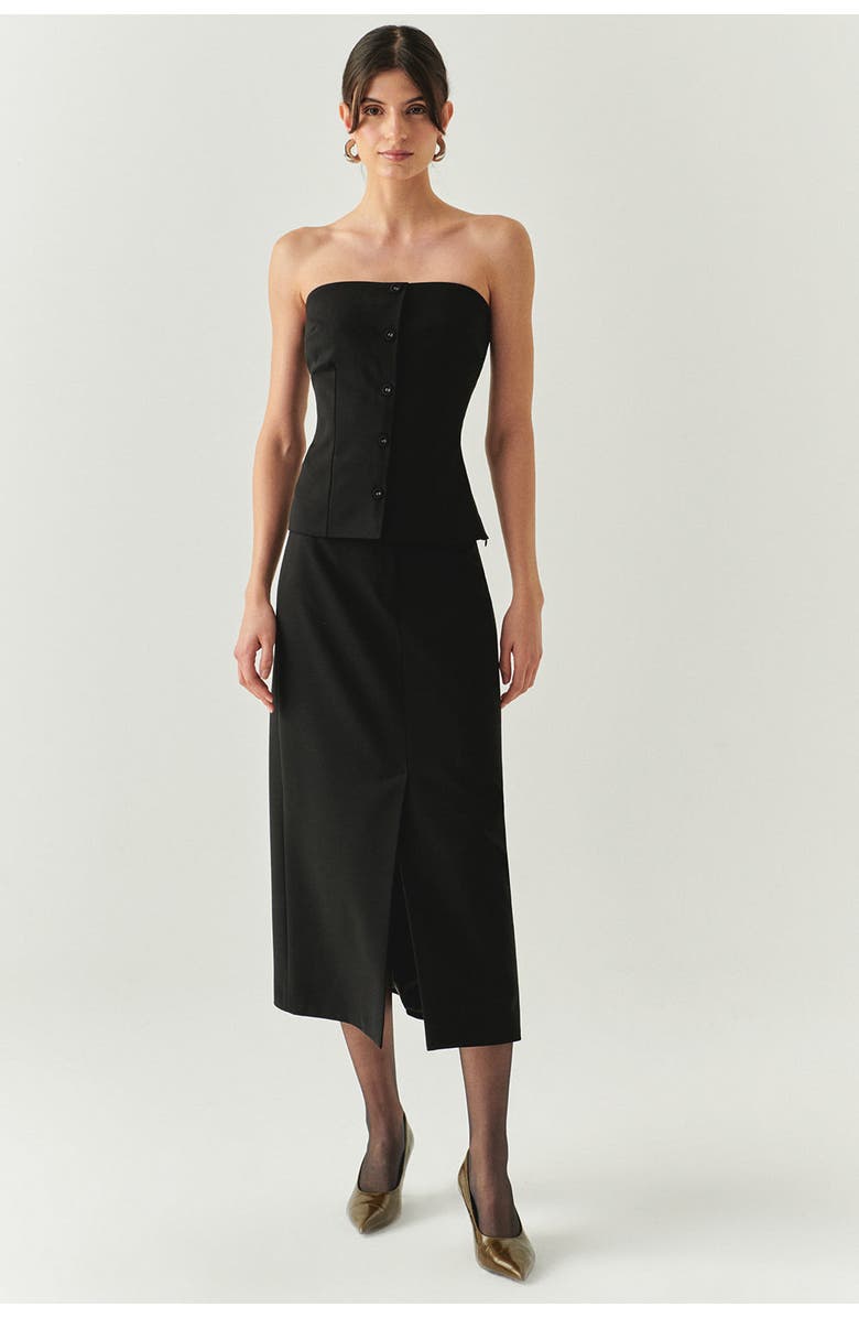 Exquise Arlette Belted Skirt, Alternate, color, Black