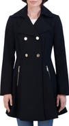 Laundry by Shelli Segal Double Breasted Fit & Flare Wool Blend Coat