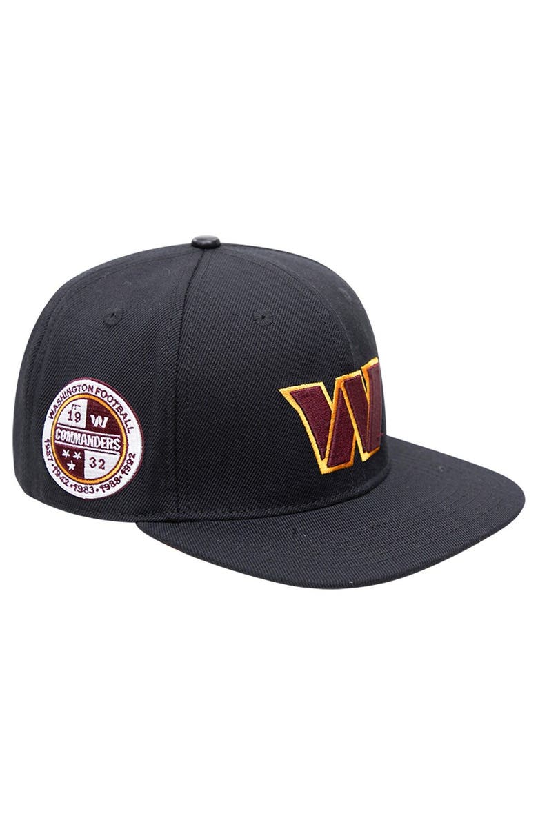 PRO STANDARD Men's Pro Standard Black Washington Commanders Classic Snapback Hat, Main, color, 