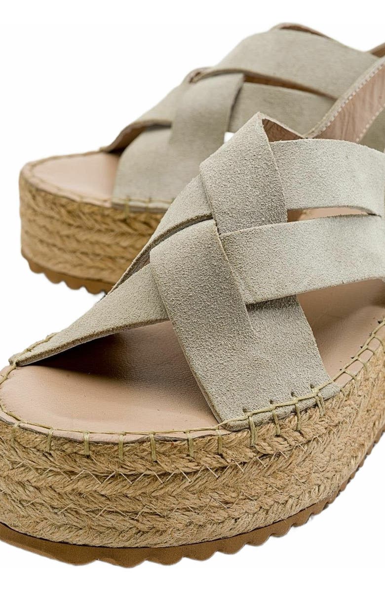 Forever & Always Shoes Lontano Suede Leather Platform Sandal, Alternate, color, Beige Suede Leather