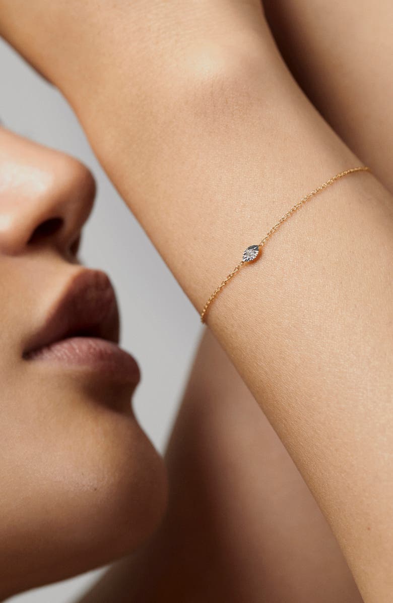 Monica Vinader 14K Gold Marquise Diamond Solitaire Bracelet, Alternate, color, 