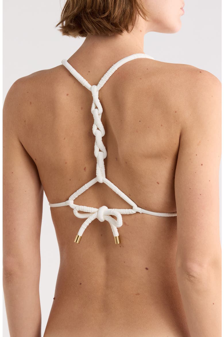 Leanne Solid Triangle Bikini Top, Alternate, color, WHITE