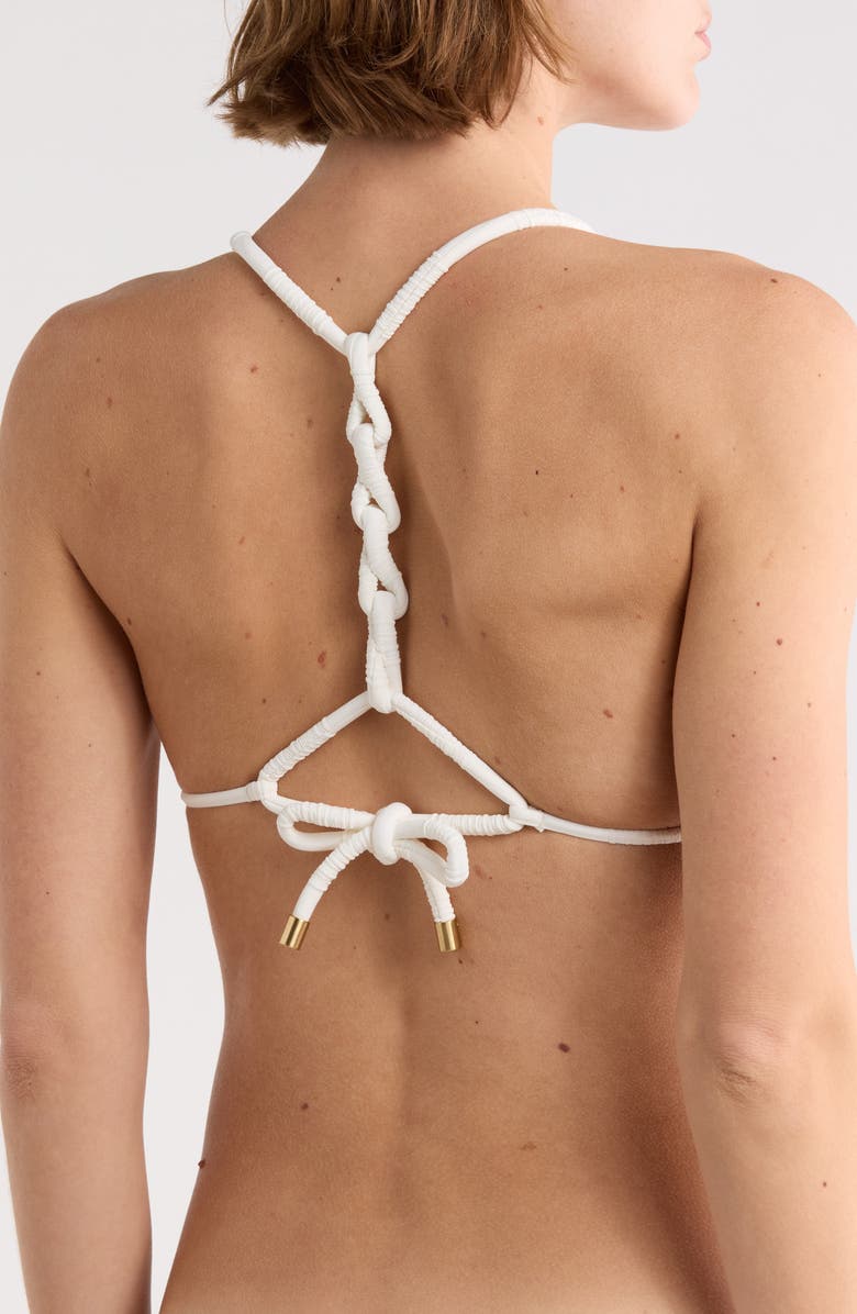 ViX Paula Hermanny Leanne Solid Triangle Bikini Top, Alternate, color, White