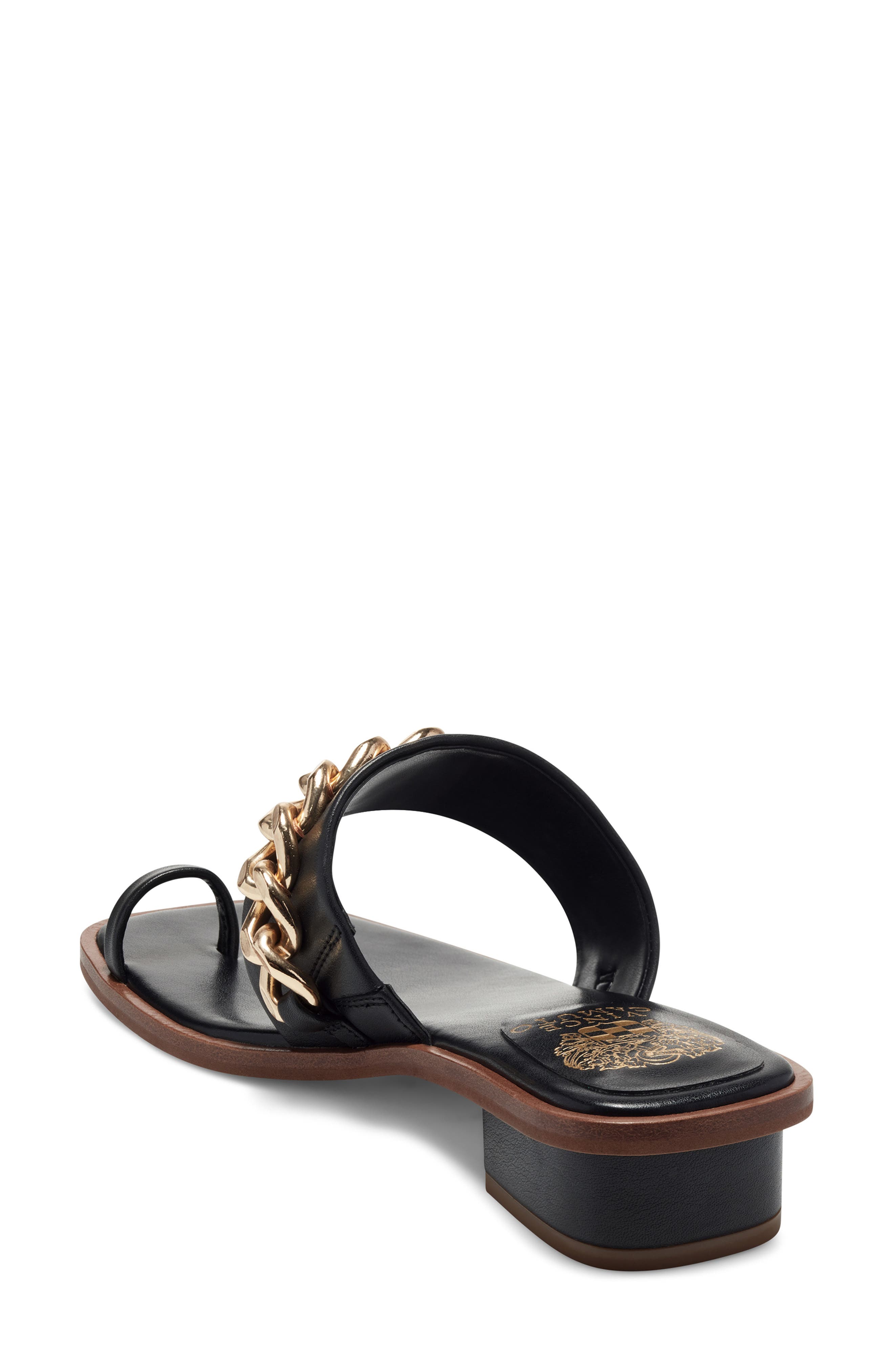 Yamell Chain Slide Sandal, Alternate, color, BLACK