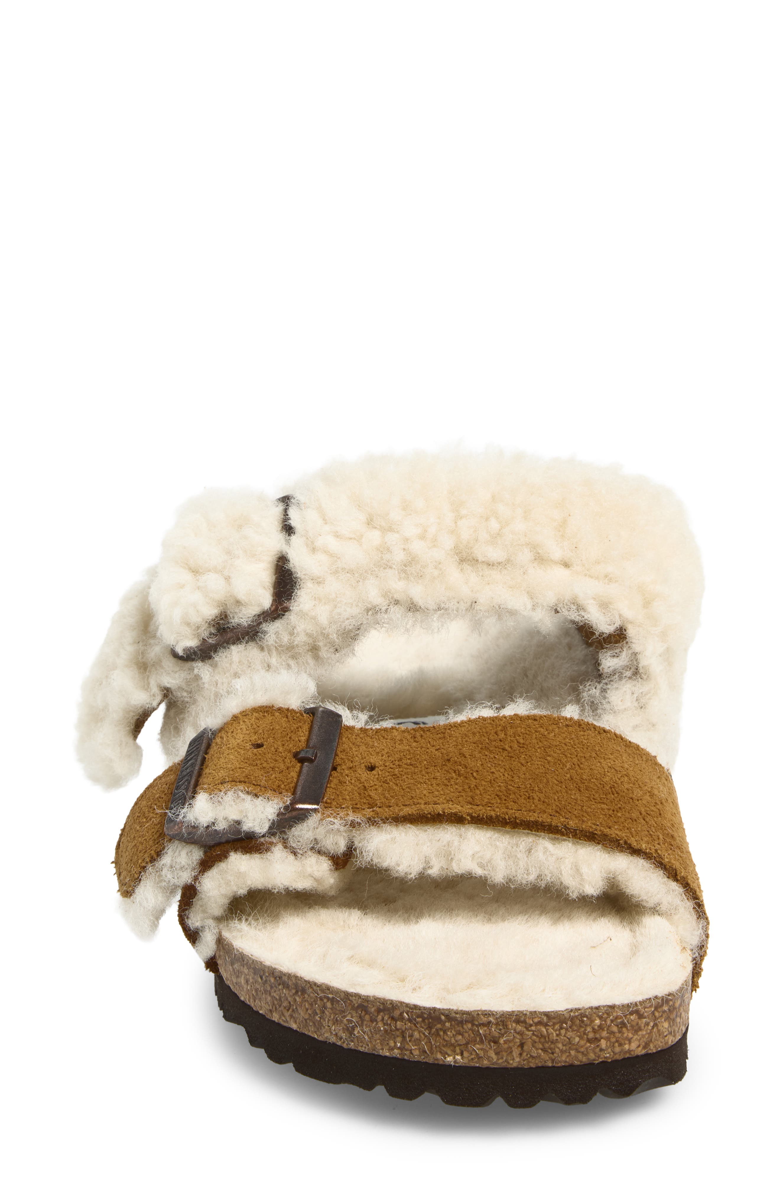 Arizona Genuine Teddy Shearling Lined Slide Sandal, Alternate, color, MINK/ NATURAL