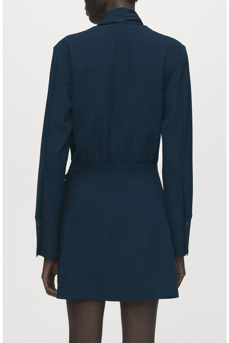 Foulard Drape Long Sleeve Dress, Alternate, color, NAVY