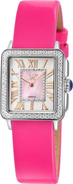GV2 Padova Leather Strap Diamond Watch, 27mm x 30mm