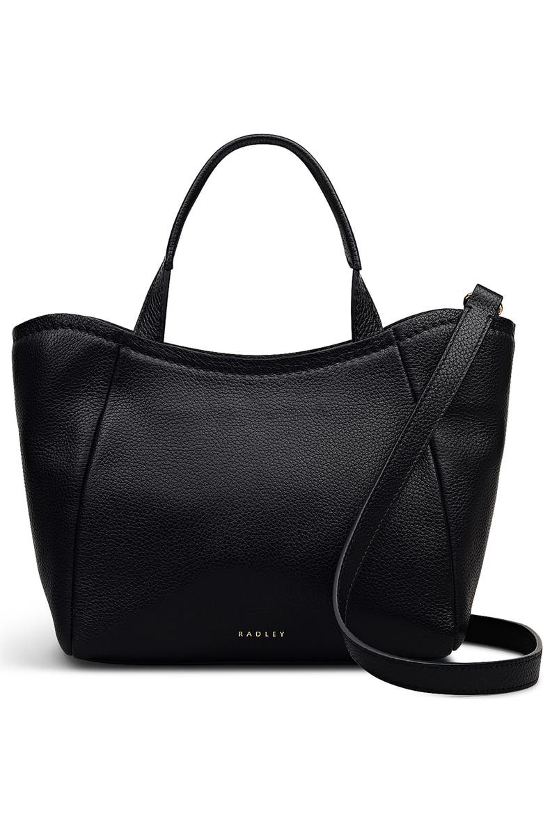 Radley Muswell Lane Pebbled Leather Small Satchel, Main, color, Black