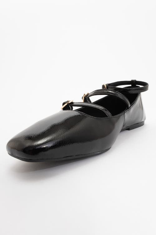 Forever & Always Shoes Serena Leather Mary Jane Flats In Black Patent Leather