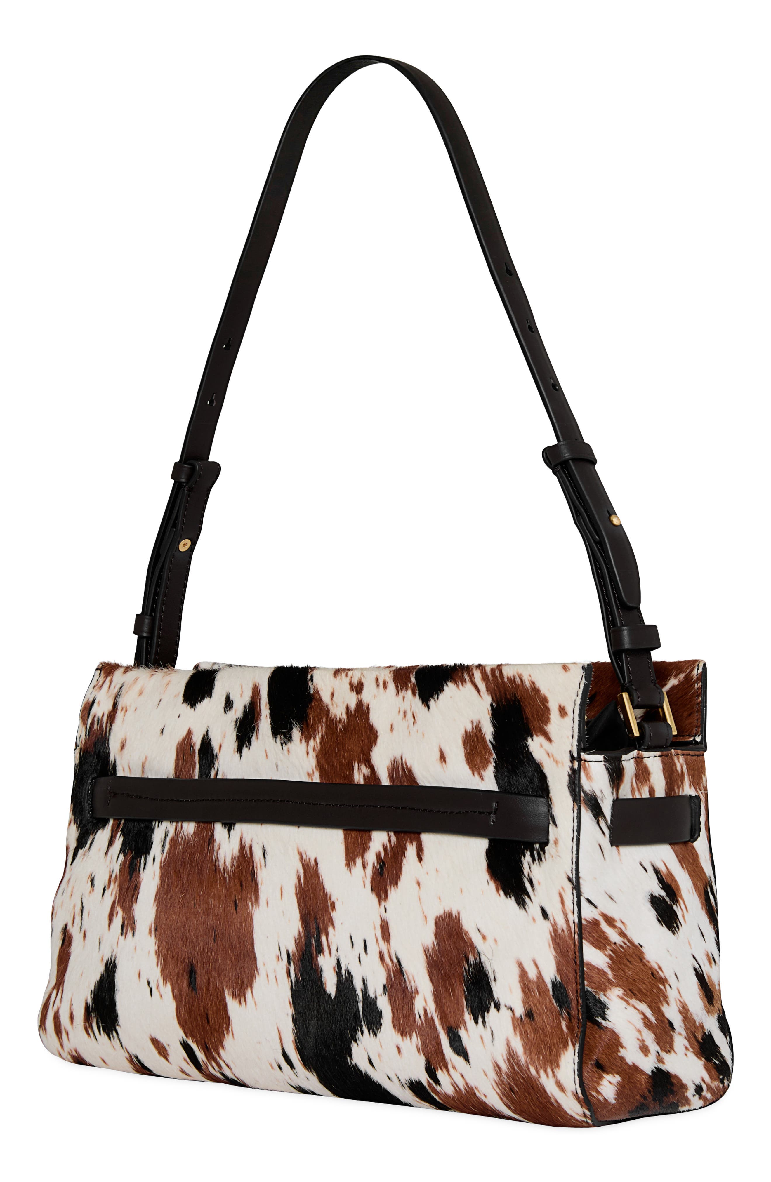 Miller Calf Hair Shoulder Bag, Alternate, color, BROWN/ WHITE