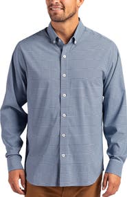 Cutter & Buck Skyline Epic Confidence Check Stretch Button-Down Shirt
