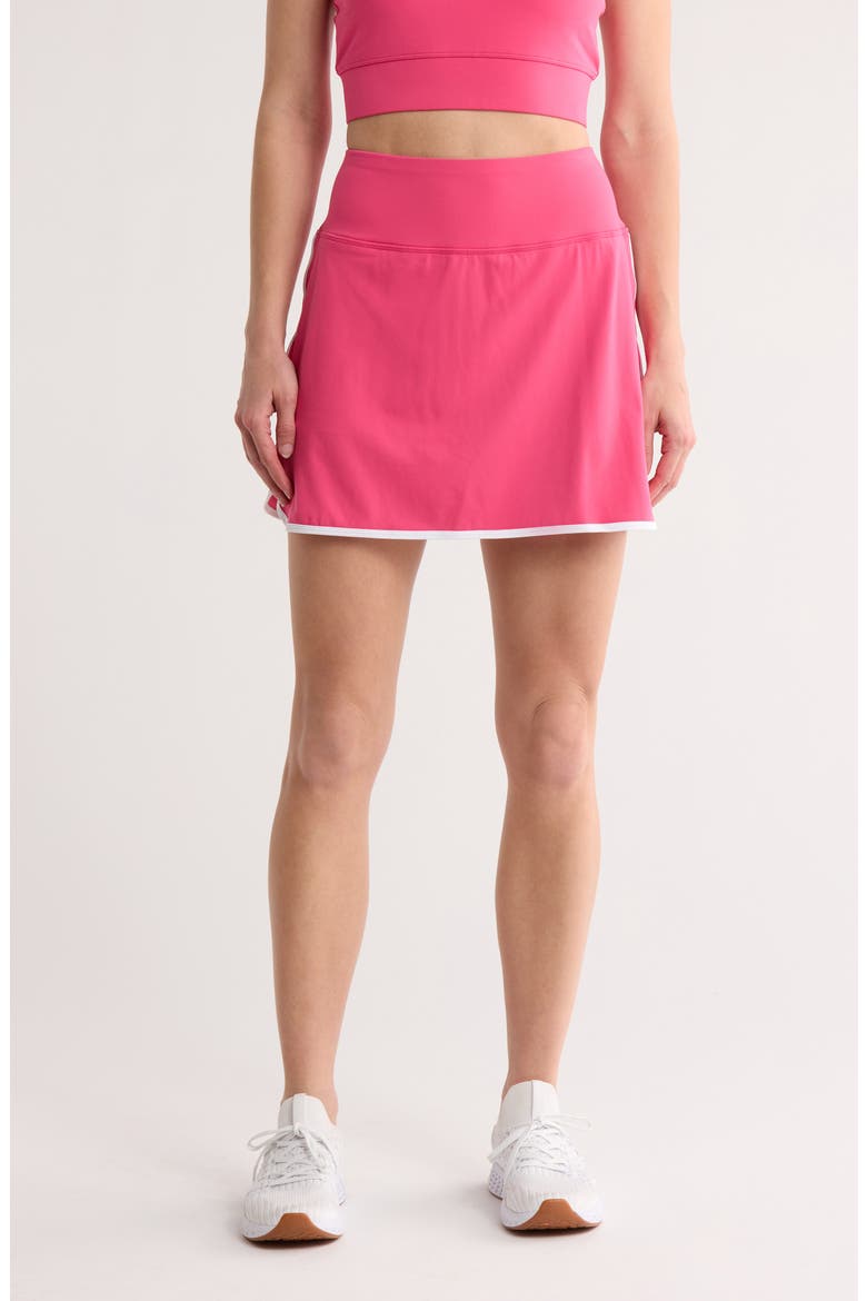 Lux Cute League High Waist Skort, Main, color, RASPBERRY SORBET-WHITE
