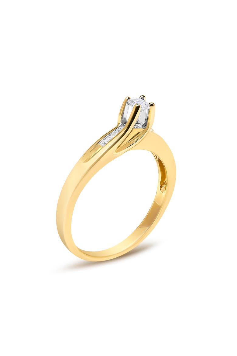 14K Yellow Gold 1/4 Cttw Princess Cut Diamond Engagement Ring, Alternate, color, Yellow Gold