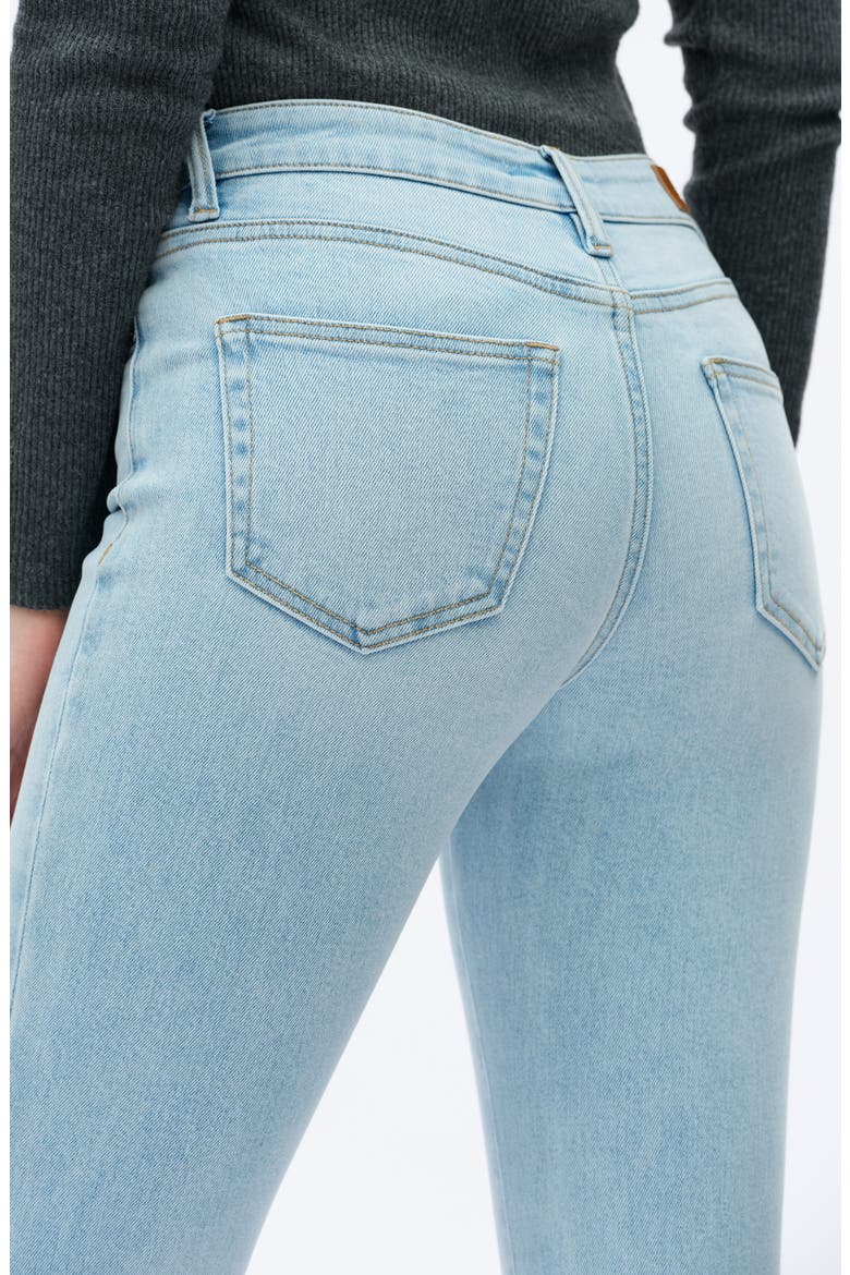 Raw Hem Slim Straight Leg Jeans, Alternate, color, LIGHT BLUE