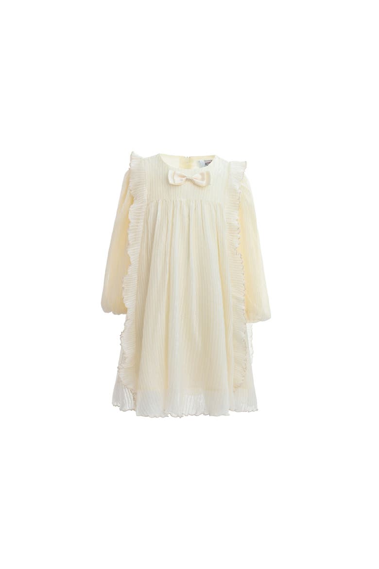 Pleated Bow Dress, Main, color, Cream