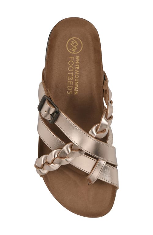 White Mountain Footwear Harrington Leather Footbed Sandal In Rose Gold Metallic