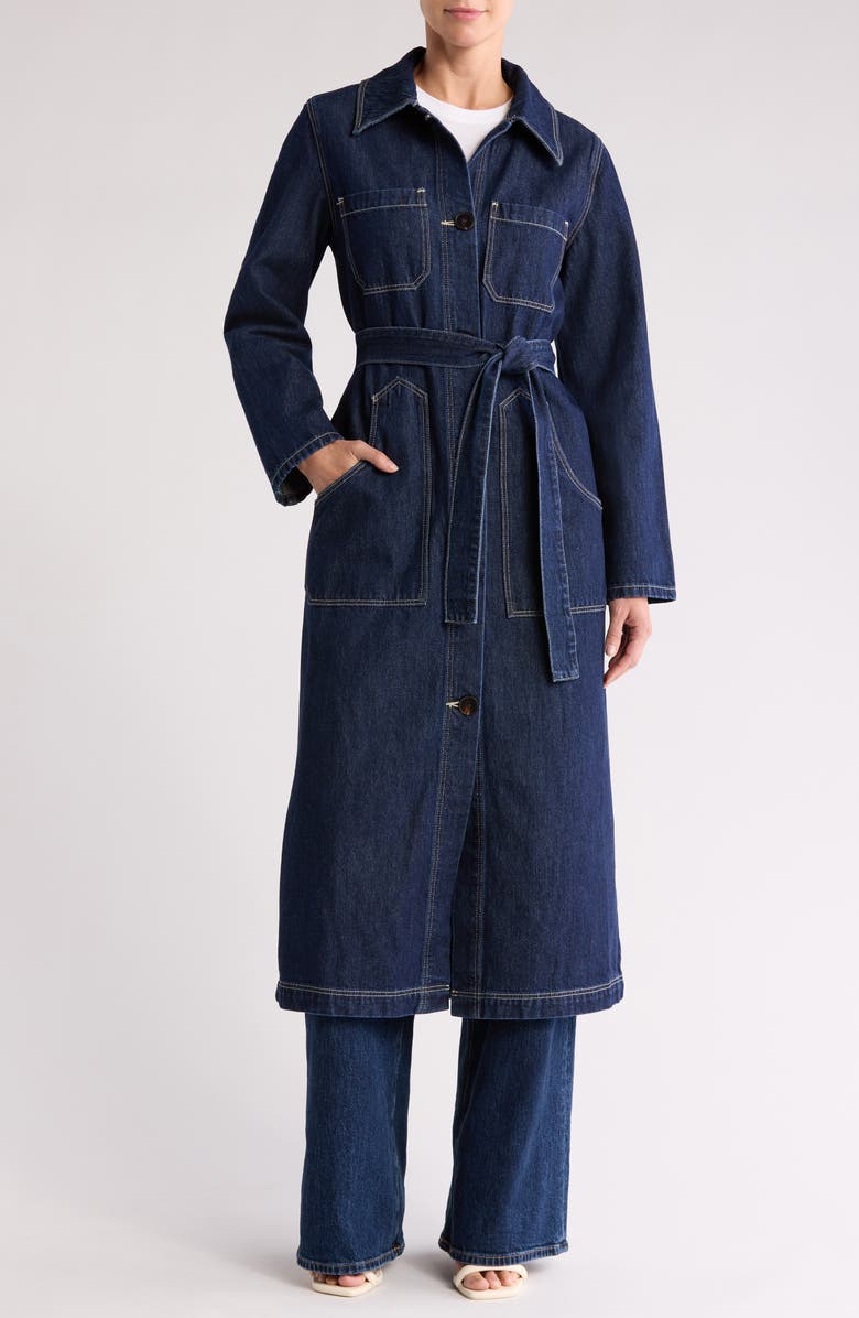 Rolla’s Bijou Denim Belted Trench Coat, Main, color, 