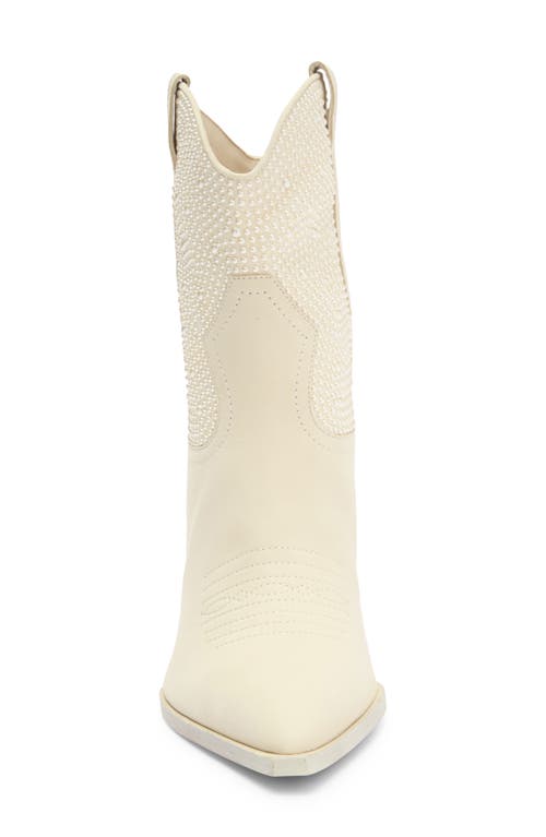Dolce Vita Angel Pearl Pointed Toe Western Boot In Vanilla Pearl