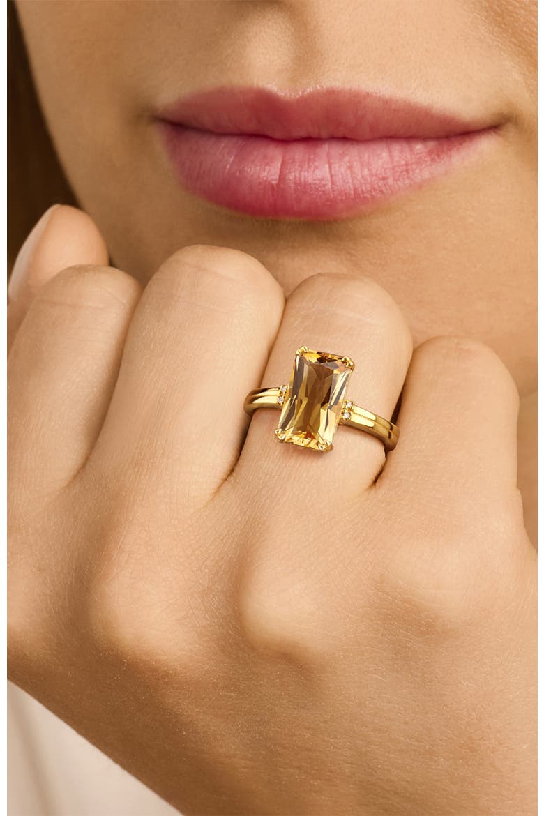 Citrine Ring, Alternate, color, White Rhodium