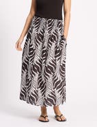 Albaray Mono Palm Smocked Waist Maxi Skirt