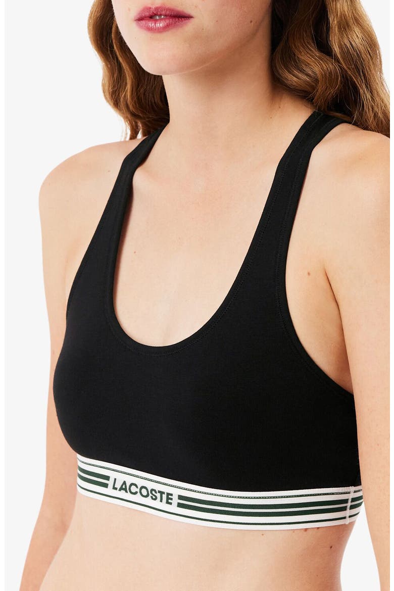 Racerback Padded Stretch Cotton Bralette, Alternate, color, BLACK