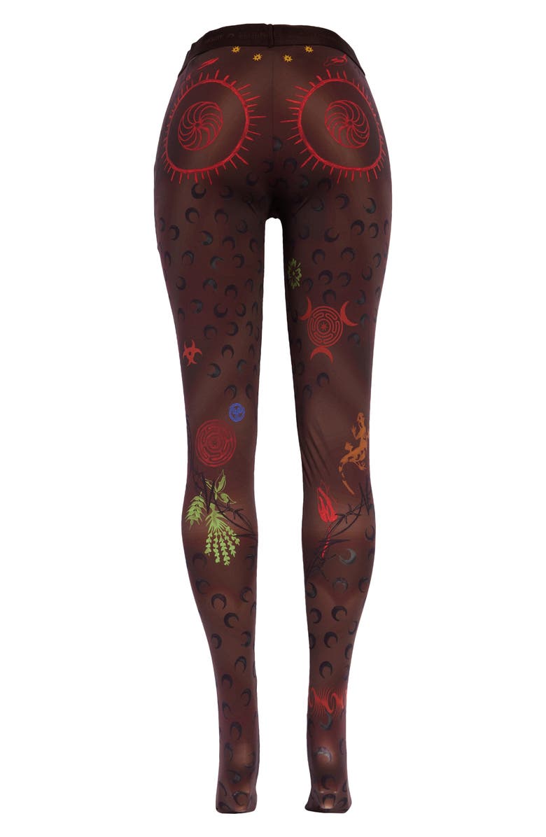 Marine Serre Tattoo Print Footed Leggings, Alternate, color,