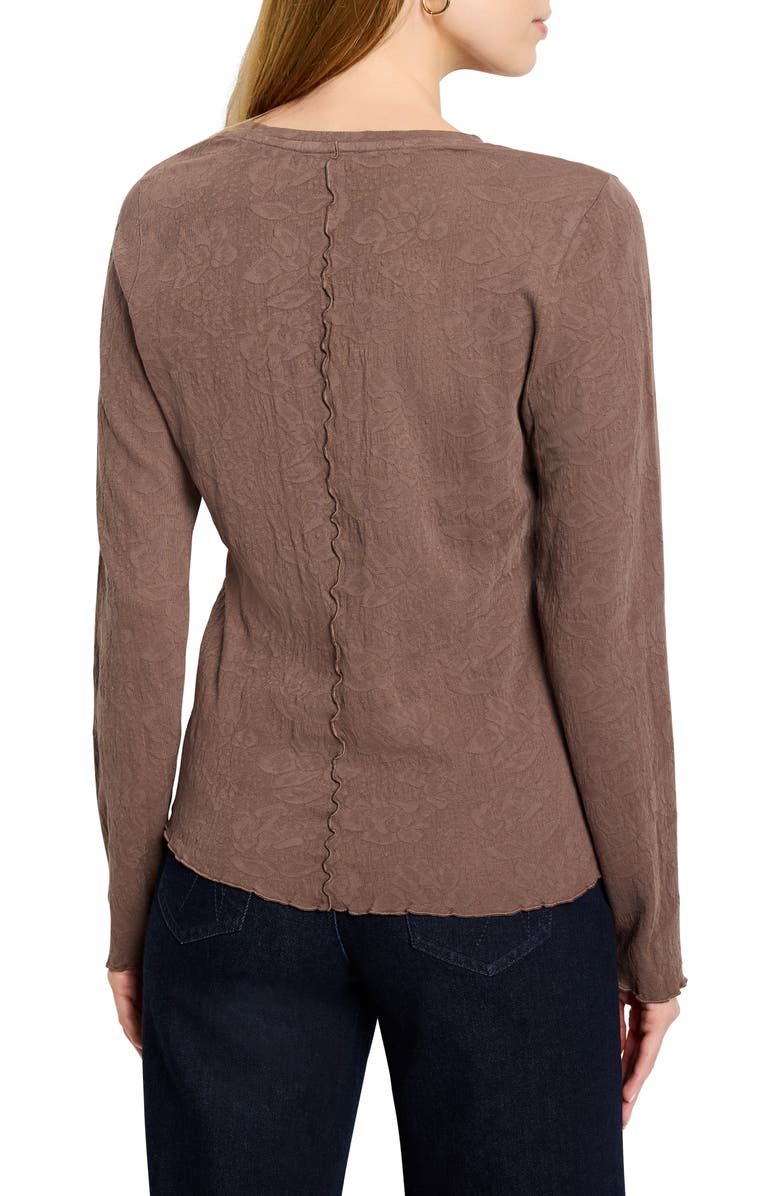 NZT by NIC+ZOE Lace Cotton V-Neck T-Shirt, Alternate, color, Cocoa