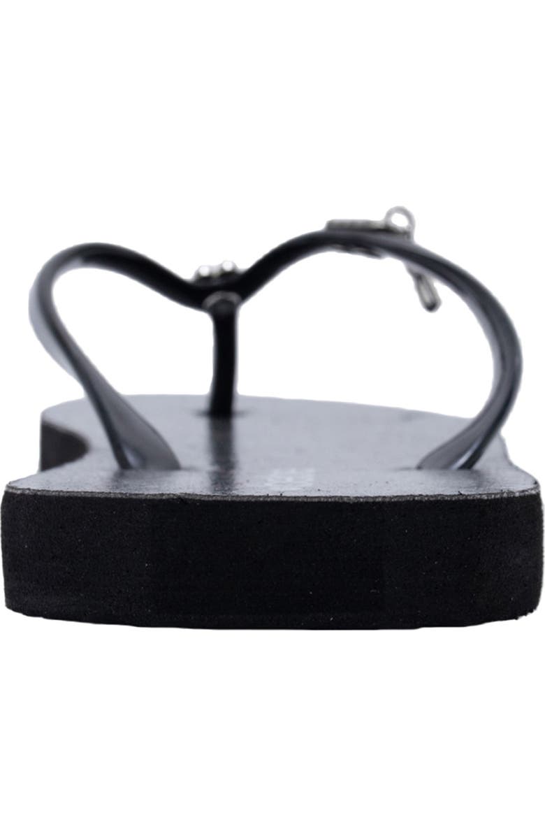bebe Glittery Thong Sandal, Alternate, color, Black