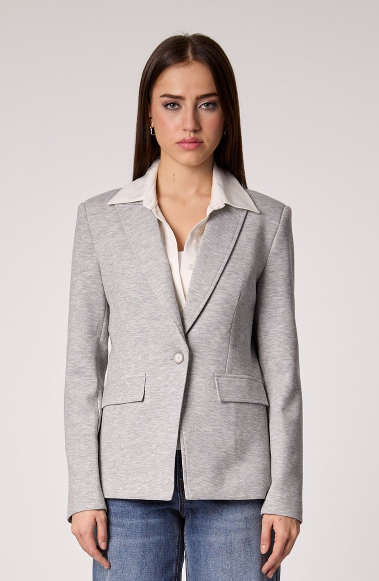 BLUE REVIVAL Helen Blazer in Heather Cement With Removable Shirt Insert, Main, color, 