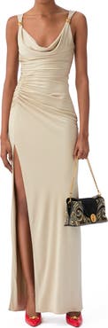 Versace Draped Liquid Jersey Gown