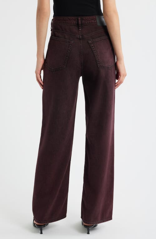 Rag & Bone Featherweight Logan Mid Rise Wide Leg Jeans In Burgundy