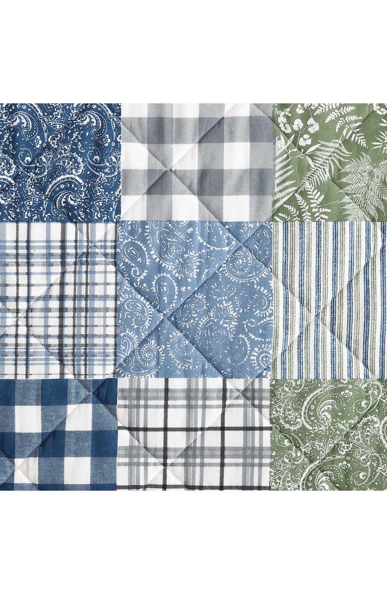 Eddie Bauer Cozy Plaid Cotton Quilt 3-Piece Set, Alternate, color, Blue/ Green