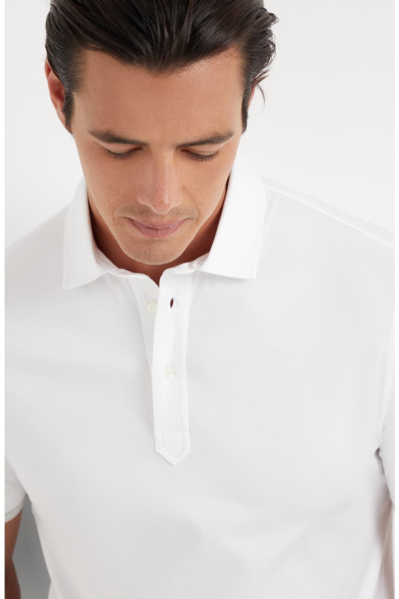 Polo with faux-layering, Alternate, color, White