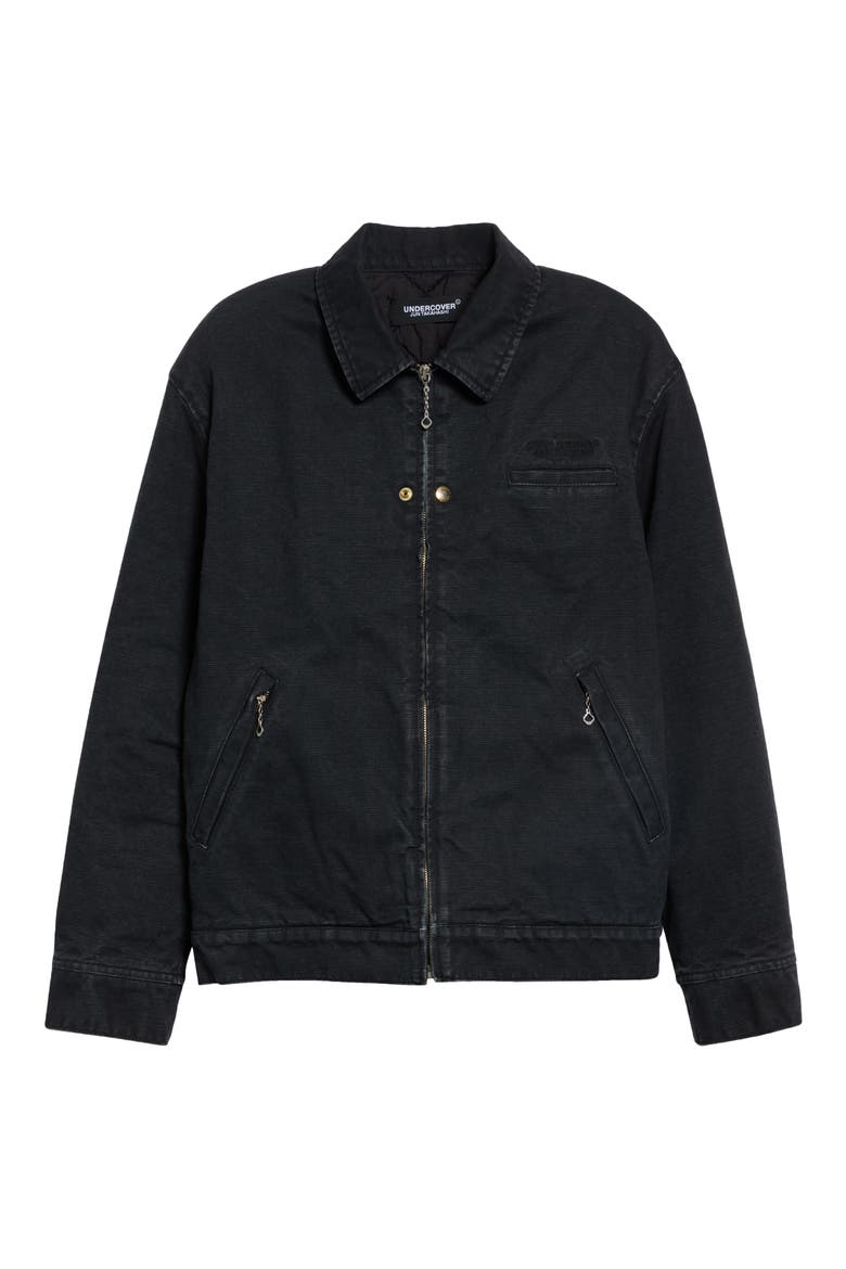 Cotton Canvas Blouson Jacket, Main, color, BLACK