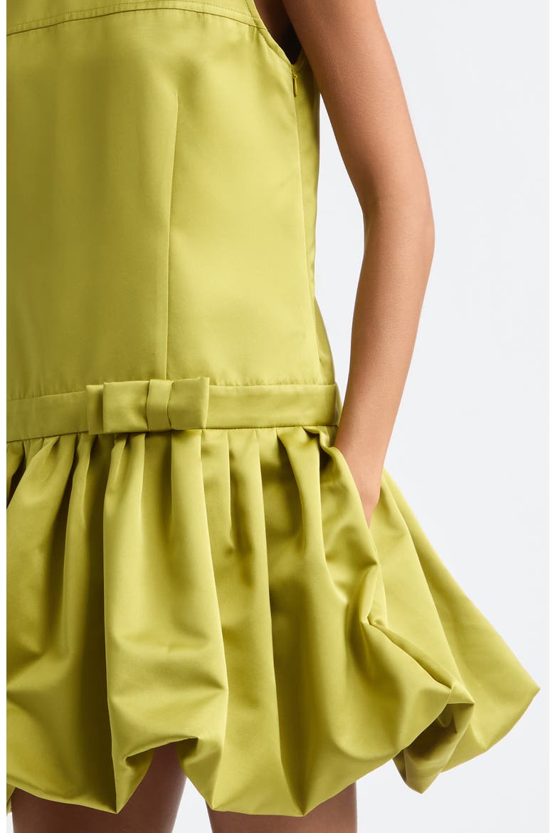 Pleated Bubble Minidress, Alternate, color, CITRON