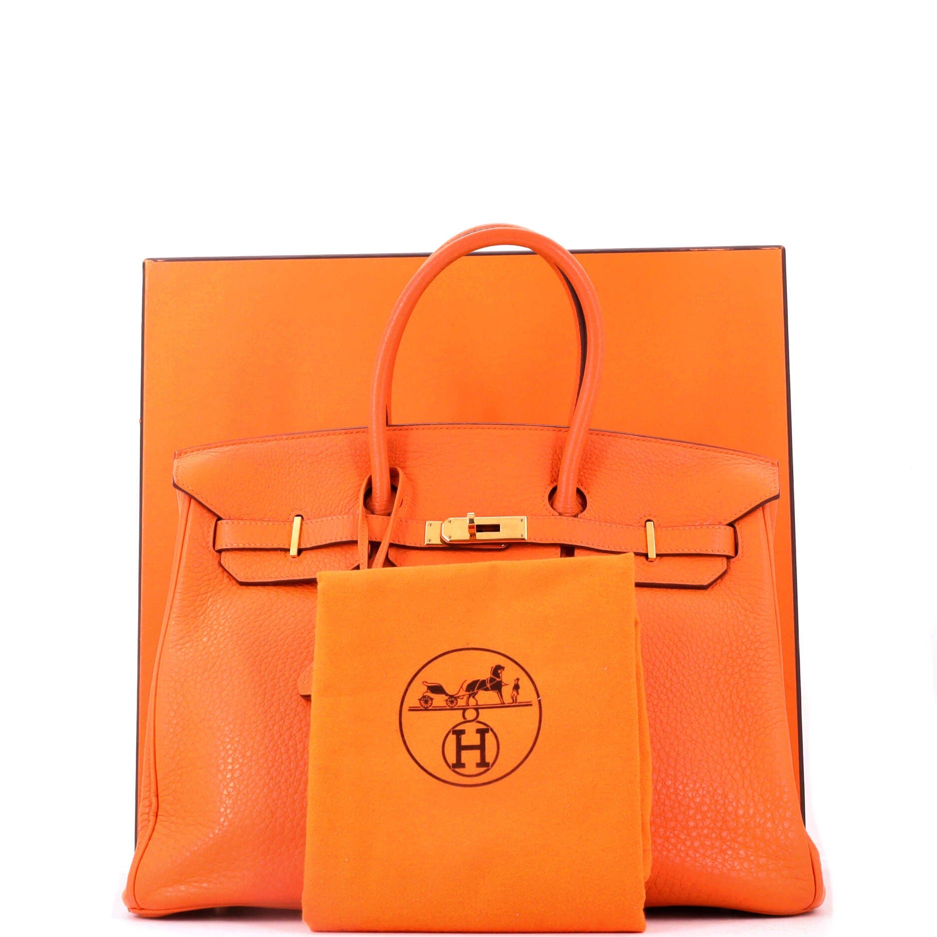 Birkin Handbag Orange Clemence with Gold Hardware 35, Alternate, color, Orange