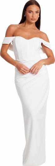 Corset Detail Scuba Crepe Maxi